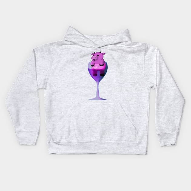 Wine o’Clock! - CowLick! Kids Hoodie by Atomic Lunchbox